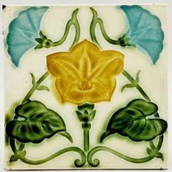 Antique Fireplace Tile Floral Design T & R Boote Ltd C1905