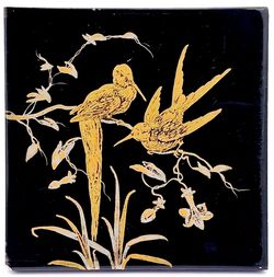 Hand-painted Japanese Aesthetic Style Tile by Minton Hollins & Co. C1880 AE1