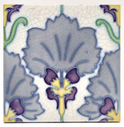 Art Nouveau Tube-lined Tile Belgium Céramiques Gilliot & Cie Hemiksem C1900