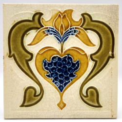 Art Nouveau Fireplace Tile Moulded Majolica By T A Simpson C1905