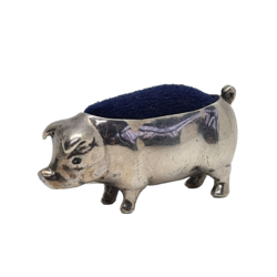 Sterling Silver Pig Pin Cushion Sewing Collectable
