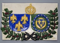 Rare Vintage Judith Fisher Tile Coat Of Arms From Blanchett Collection
