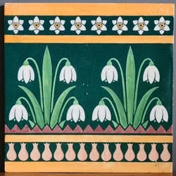 Minton Snowdrop Tile Designed by Christopher Dresser C1880