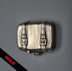 Superb Sterling Silver Novelty Suitcase Shape Vesta Case c1920