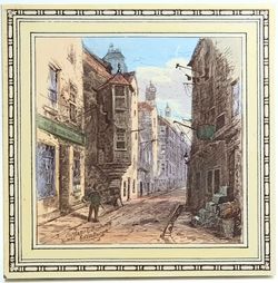 Mintons Views Series Tile Print & Tint Cardinal Bentons House L.T Swetnam C1885