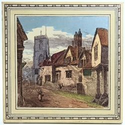 Mintons Views Series 8" Tile Print & Tint Westgate Warwick L.T Swetnam C1885