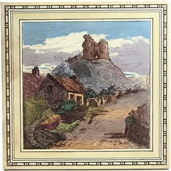 Mintons Views Series 8" Tile Print & Tint Criccieth Castle C1885