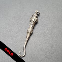 Antique Sterling Silver Chatelaine Button or Glove Hook by Adie & Lovekin 1901