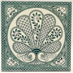 Antique Minton Hollins & Co Tile Transfer Printed 8" C1890