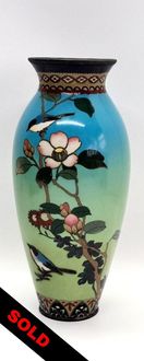 Antique Japanese Cloisonne Enamel Vase Meiji Period