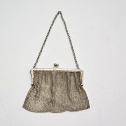 Art Deco 1924 Sterling Silver Chain Mesh Ladies Bag Purse