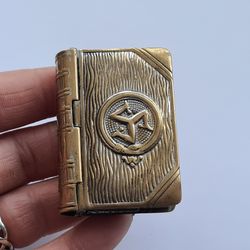 Vesta Case and Stamp Holder Combination Designed as a Book Isle of Man Emblem