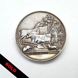 Rare Scottish Solid Silver Farming Club Medal 1851 By I.C Parker Dublin