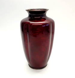 Japanese Akasuke Gimbari Cloisonne Vase Meiji / Pigeon Blood Enamel Vase