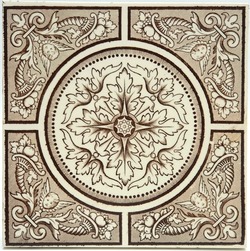 Antique Fireplace Tile Josiah Wedgwood Brown Transfer Printed Tile 1885