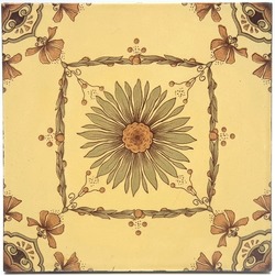 Antique Fireplace Tile Minton Block Printed Floral Tile 1899