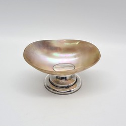 Antique Shell & Silver Trinket Dish by Crisford & Norris Ltd Birmingham 1913