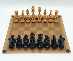 Antique Staunton Chess Set Boxwood Weighted C1920 - Board not included