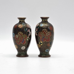Antique Pair Of Japanese Cloisonné Vases