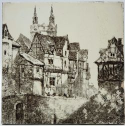 Mintons Views Series Transfer Printed Boppart on the Rhine C1885