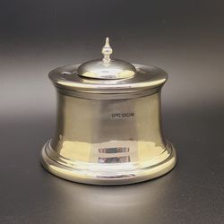 Antique Solid Silver Round Capstan Type Inkwell by James Dixon & Sons Ltd 1920
