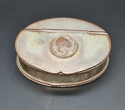 Silver Plated Table Snuff Box with Guli Elmus III Coin c1837