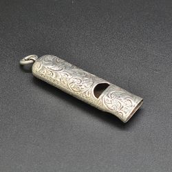 Antique Solid Silver Whistle Hallmarked For William Adams 1902