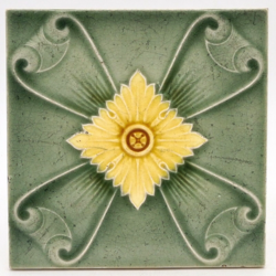 Art Nouveau Fireplace Tile Floral Design Henry Richards 1905