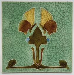 Art Nouveau Fireplace Tile Floral & Butterflies Design T & R Boote C1906