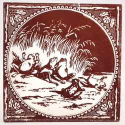 Aesops Fables - The Sun and The Frogs - Minton Hollins & Co C 1875