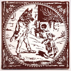 Aesops Fables - The Wolf and The Lamb - Minton Hollins & Co C 1875
