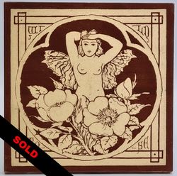Minton Tile Spirits of the Flowers ~ Wild Rose ~Block Printed Tile C1875