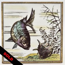 Antique Minton Hollins & Co Fish Design C1880 AE1