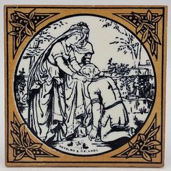 Antique Fireplace Tile by Minton Hollins & Co Rosalind and Orlando C1875