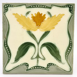 Art Nouveau Fireplace Majolica Tile New Birch Tile Co C1904 AE1