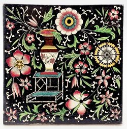 Antique Fireplace Tile Aesthetic Design T. G. & F. Booth C1884