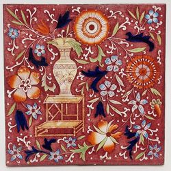 Antique Fireplace Tile Aesthetic Design T. G. & F. Booth C1904