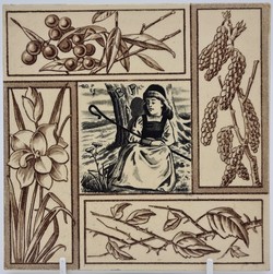 Victorian Tile Aesthetic Movement Nursery Rhyme and Four Seasons 7
