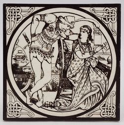 Minton Fireplace Tile Tennysons Idylls of The King Enid C1876