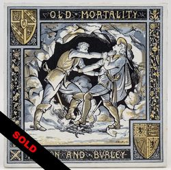 RARE LARGE 8" MINTON OLD MORTALITY TILE by JOHN MOYR SMITH