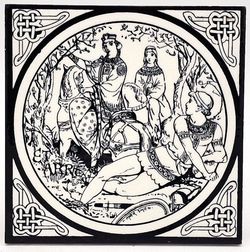 Minton Fireplace Tile Tennysons Idylls of The King Etarre C1876
