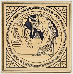 Minton Shakespeare Fireplace Tile Timon of Athens Moyr Smith C1874