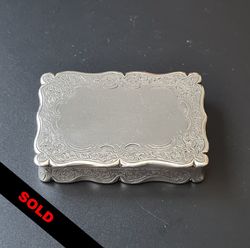 Antique Sterling Silver Table Snuff Box Frederick Marson 1864