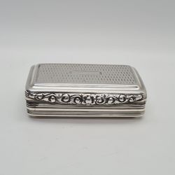 Georgian Sterling Silver Snuff Box By Edward Smith Birmingham 1830