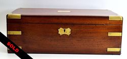 A SUPERB VICTORIAN 1850s QUALITY CAMPAIGN WRITING SLOPE SECRET DRAWERS