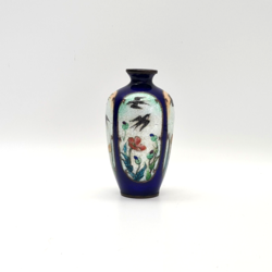 Antique Japanese Cloisonne Ginbari Foil & Silver Wire Vase