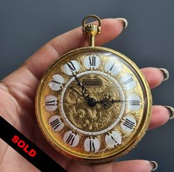Vintage Ernest Borel Swiss Large 8 Day Traveling Pocket Watch