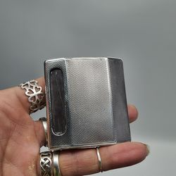Scarce Art Deco Sterling Silver Vesta Case Match Holder Chester 1923 Rd 684101