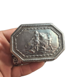 Antique 800 German Solid Silver Table Snuff Box